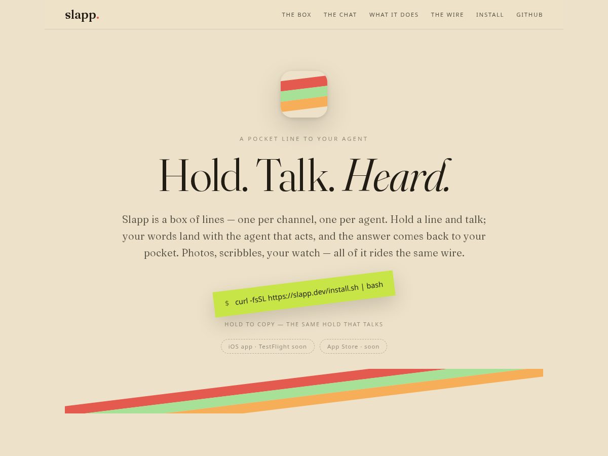 Landing-page snapshot of slapp.dev