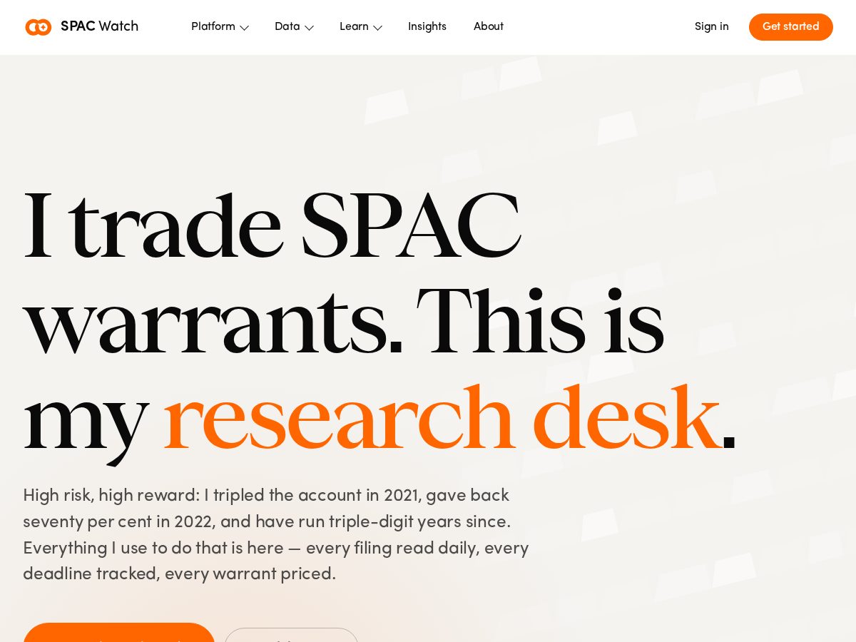 Landing-page snapshot of spacwatch.com