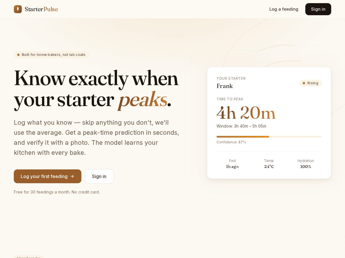 Landing-page snapshot of starterpulse.com