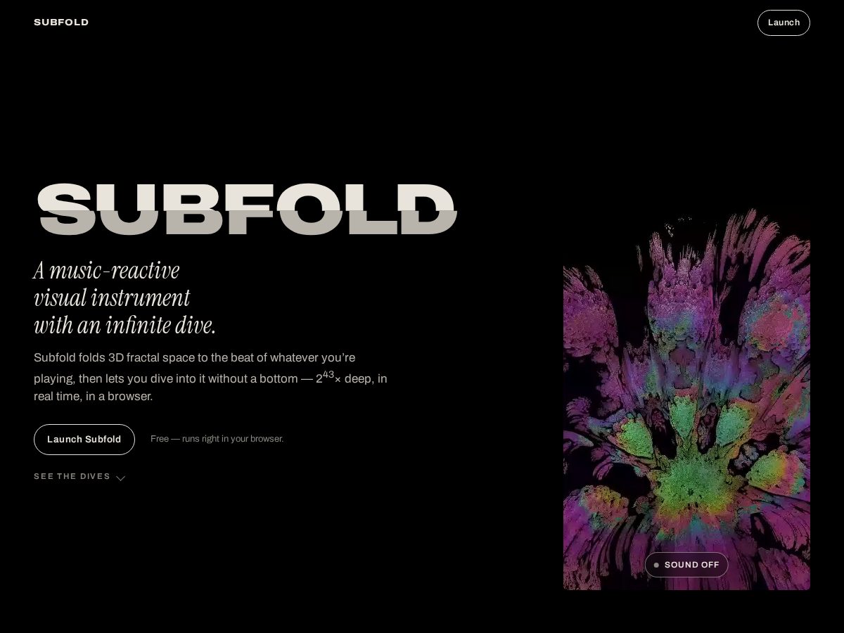 Landing-page snapshot of subfold.pro