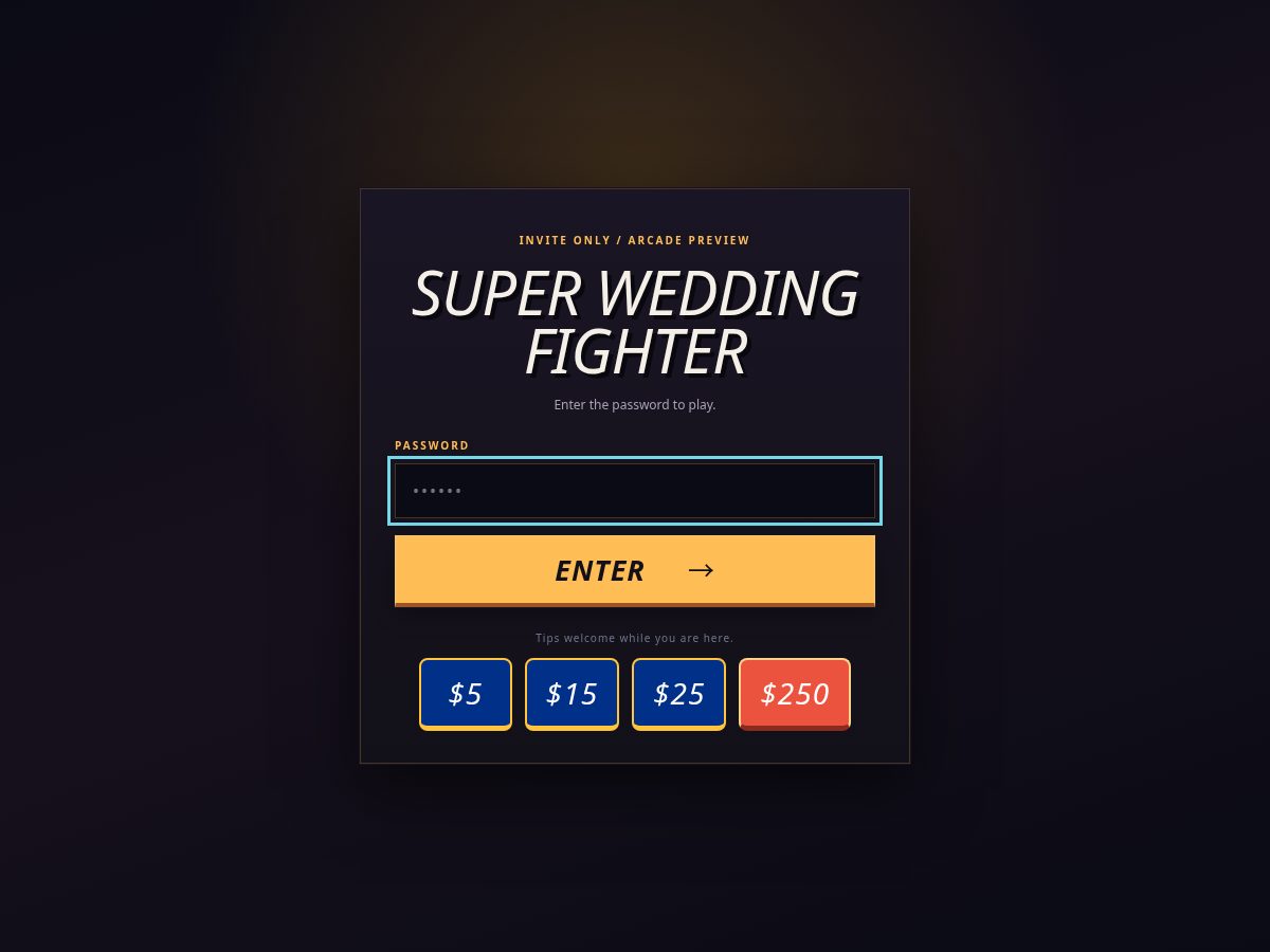 Landing-page snapshot of superweddingfighter.com