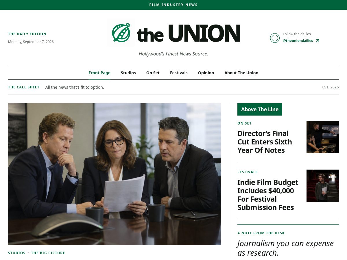 Landing-page snapshot of theunion.news