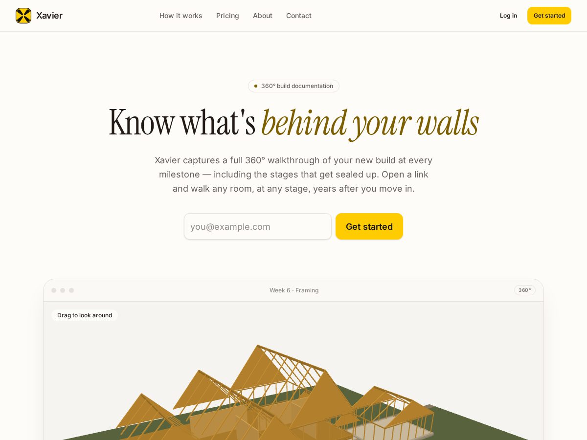 Landing-page snapshot of tryxavier.com