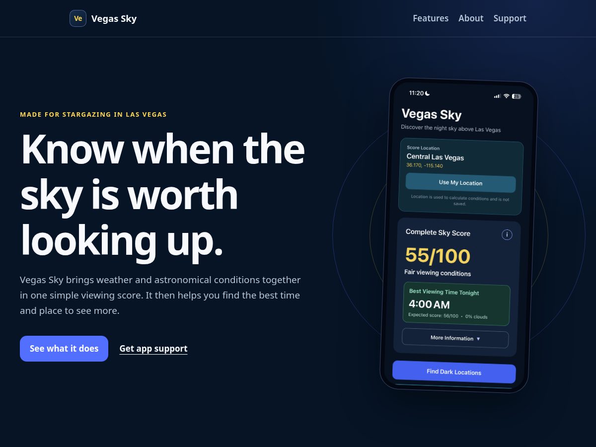 Landing-page snapshot of vegassky.online