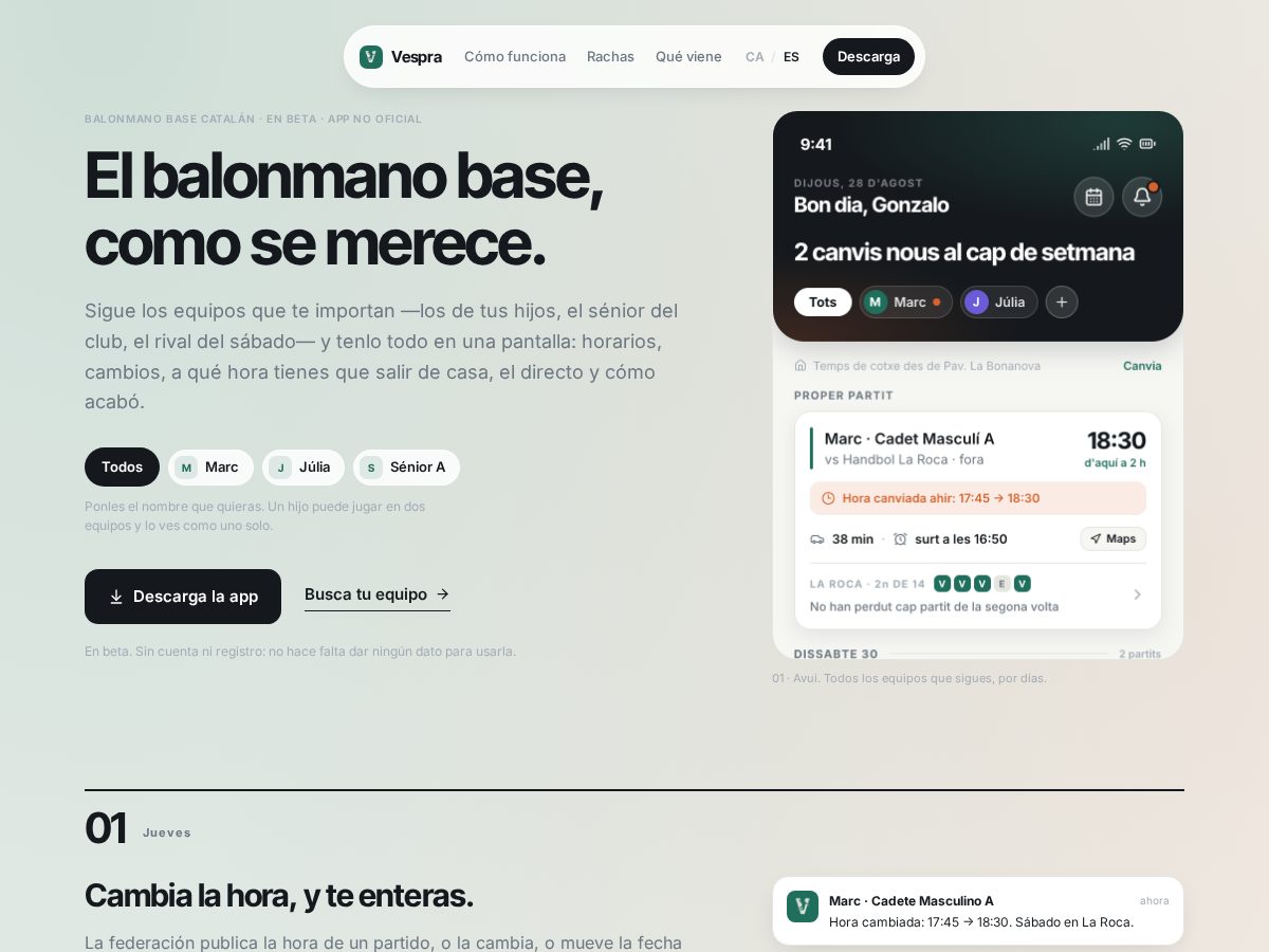 Landing-page snapshot of vespra.app