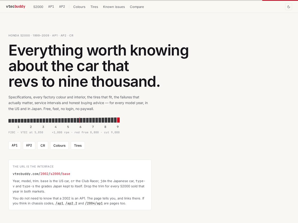 Landing-page snapshot of vtecbuddy.com