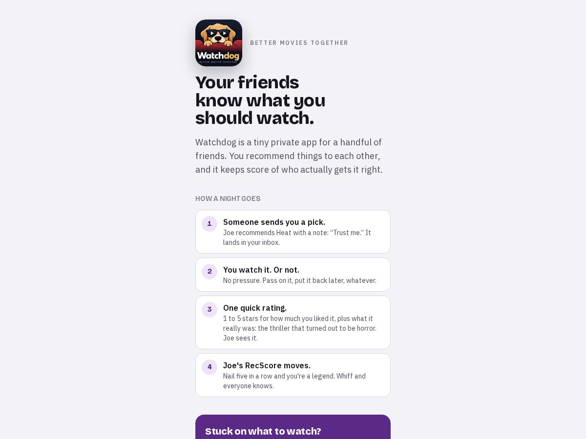 Landing-page snapshot of watchdog.show