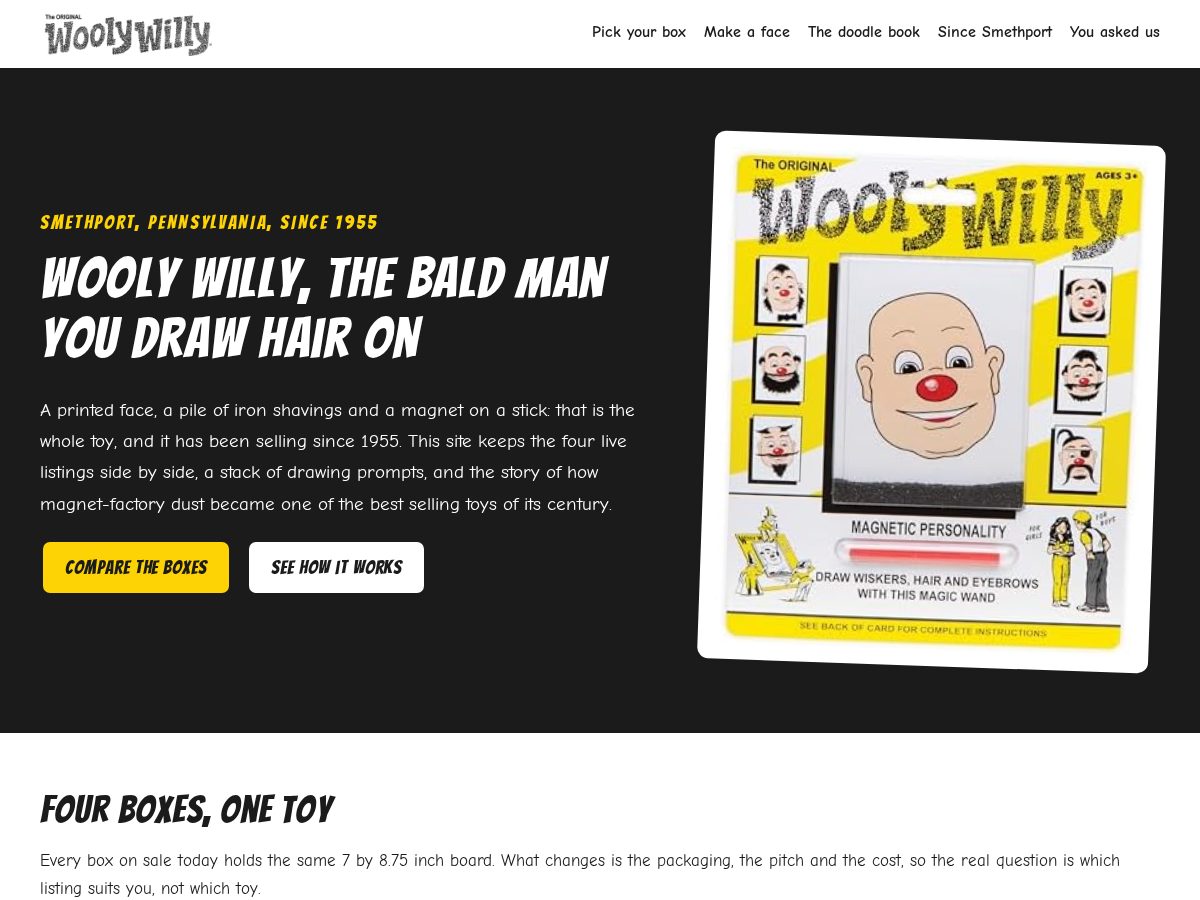 Landing-page snapshot of woolywilly.org