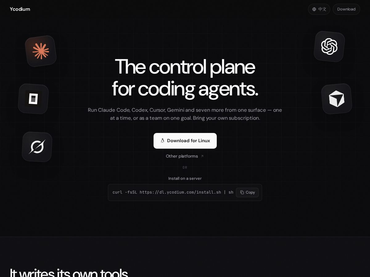 Landing-page snapshot of ycodium.com
