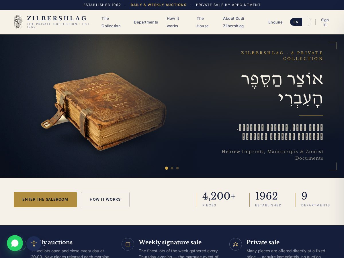 Landing-page snapshot of zilbershlag.com