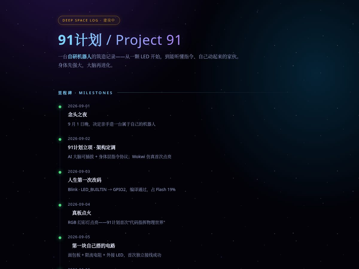 Landing-page snapshot of 91robotplan.com
