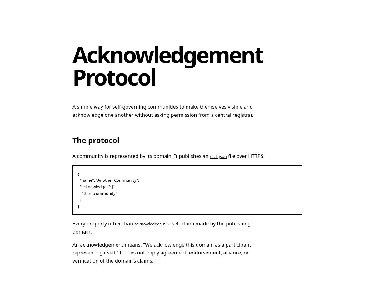 Landing-page snapshot of ackprotocol.com
