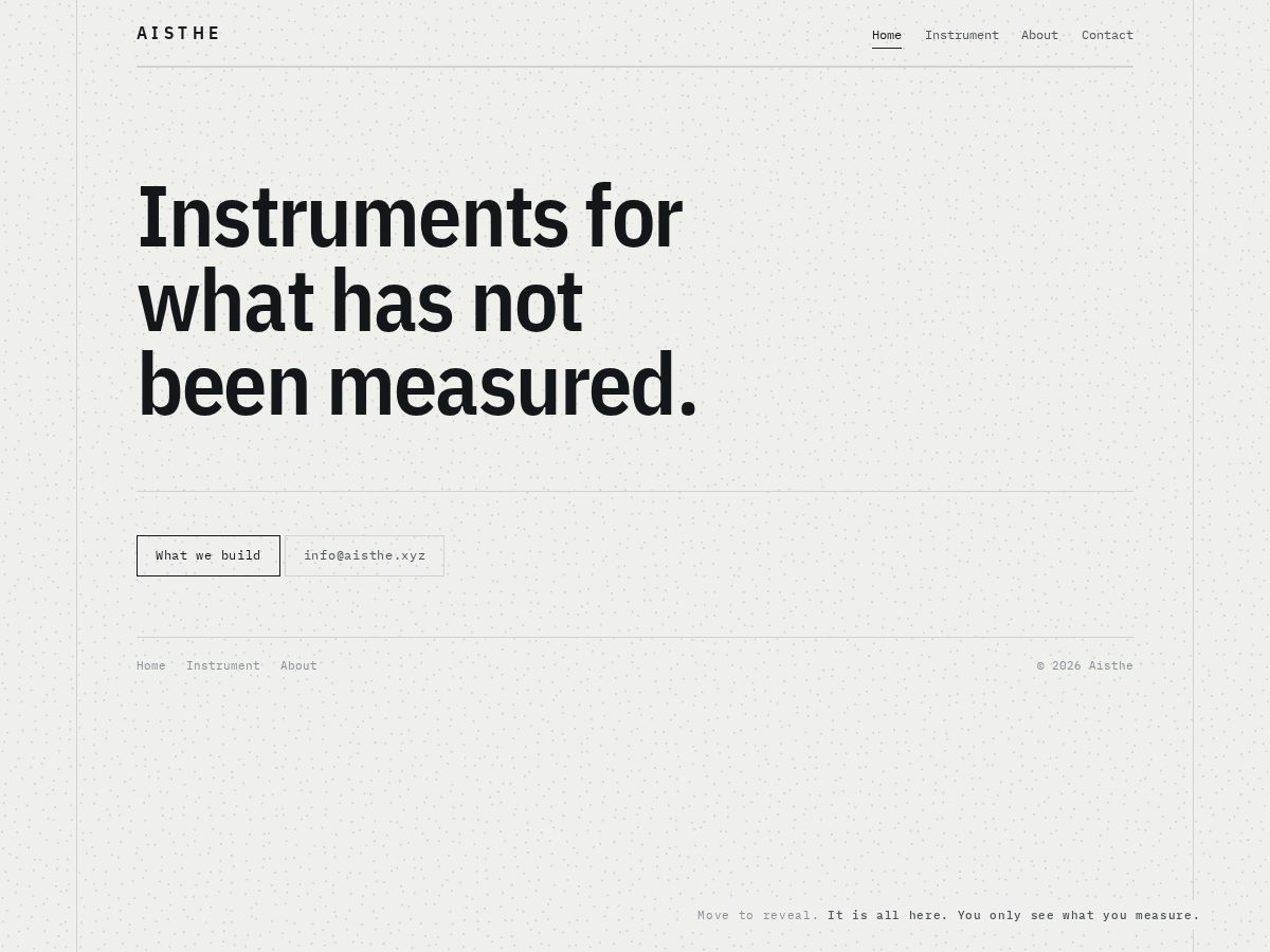 Landing-page snapshot of aisthe.xyz