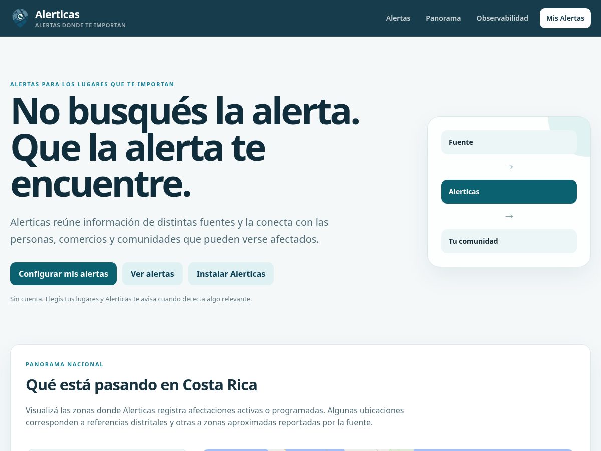 Landing-page snapshot of alerticas.com