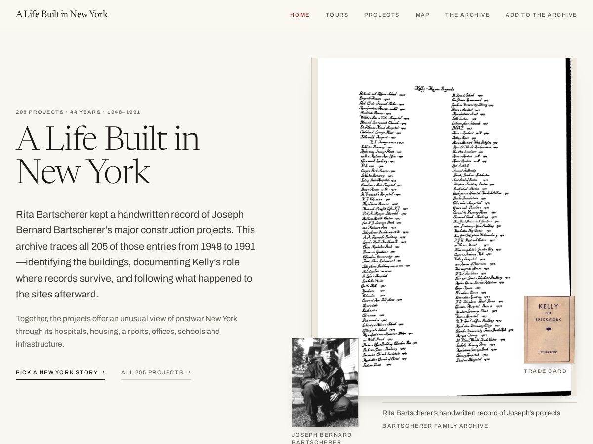 Landing-page snapshot of alifebuiltinnyc.com