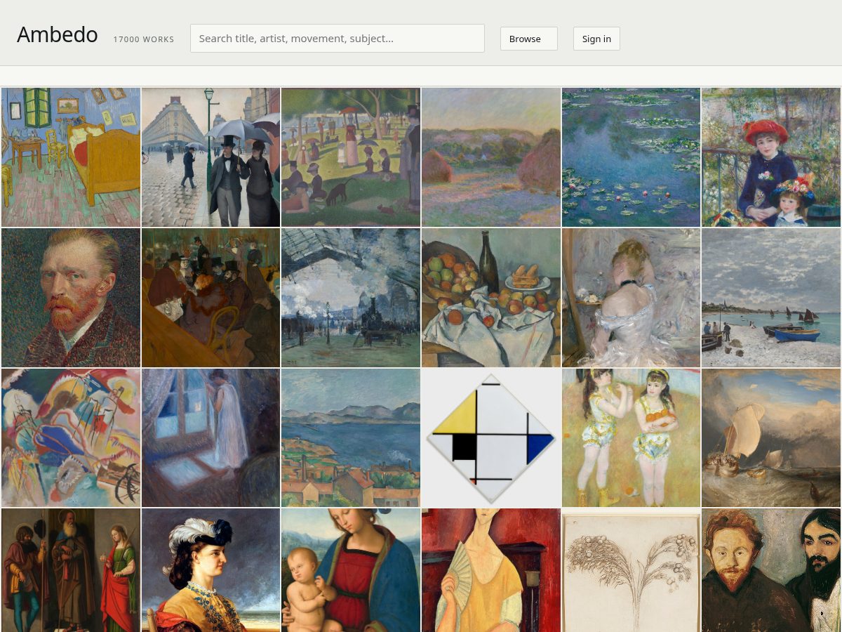 Landing-page snapshot of ambedo.art