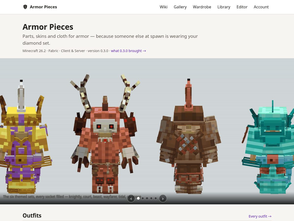 Landing-page snapshot of armorpieces.com