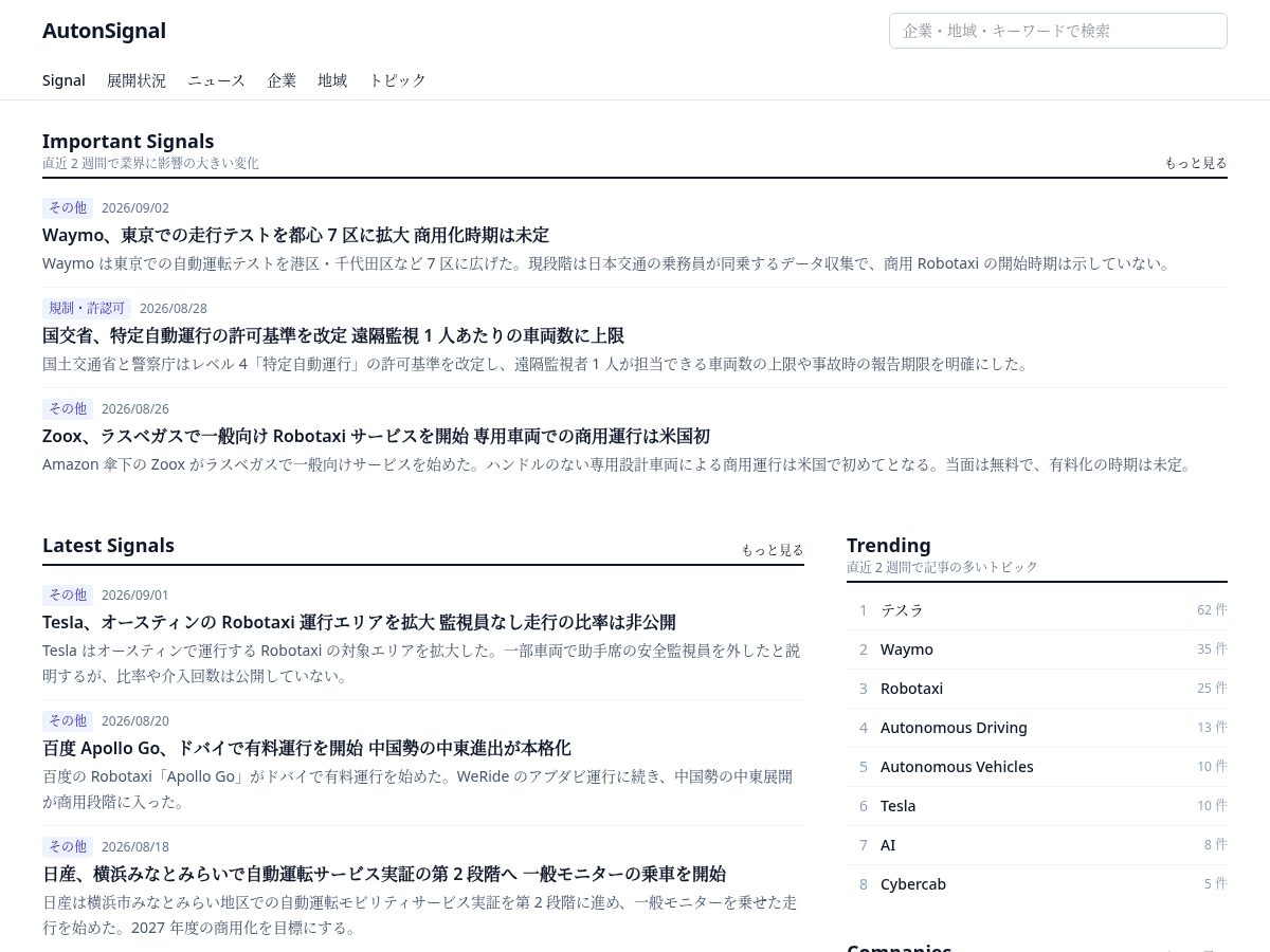 Landing-page snapshot of autonsignal.com