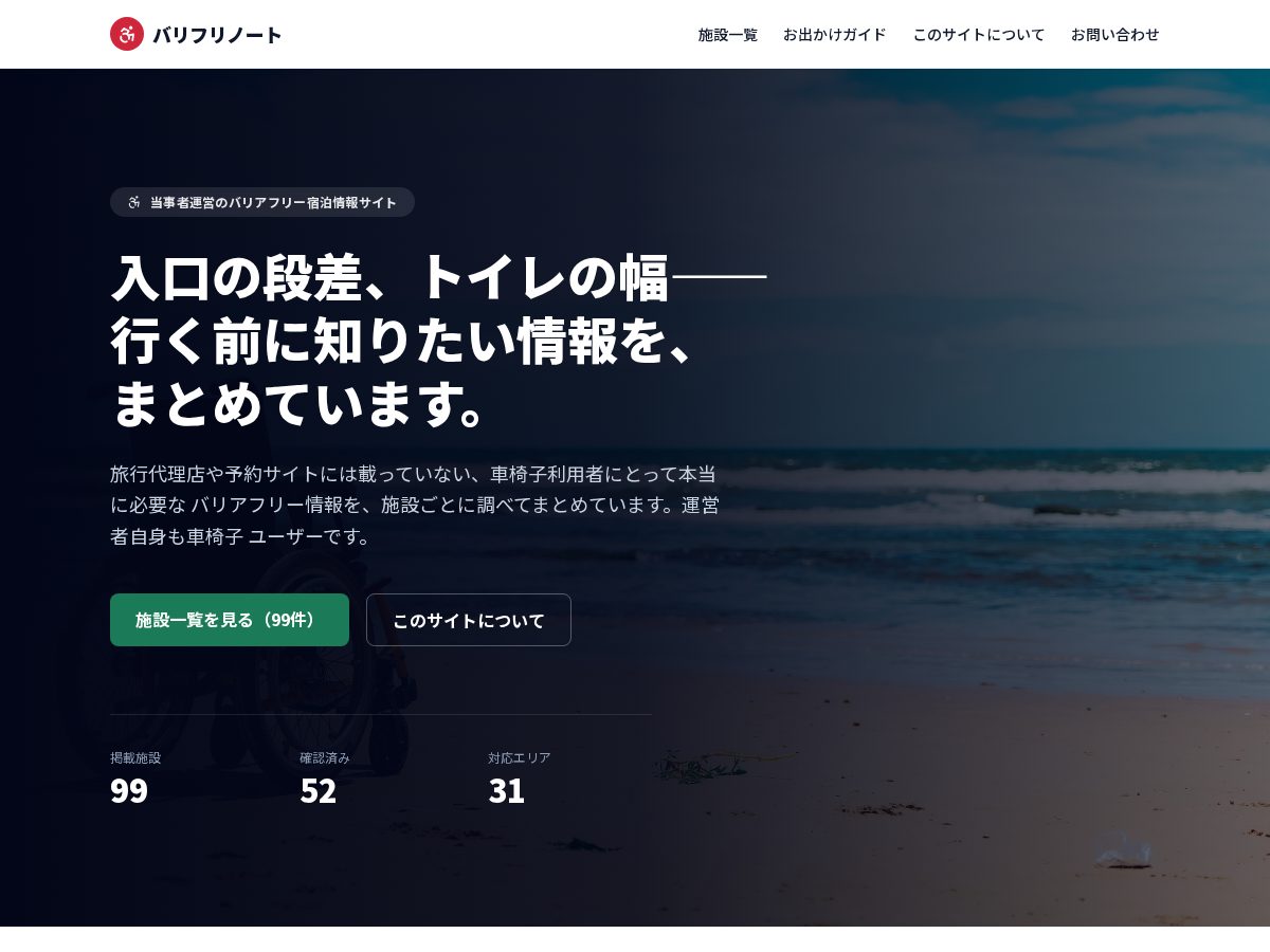 Landing-page snapshot of barifurinote.com
