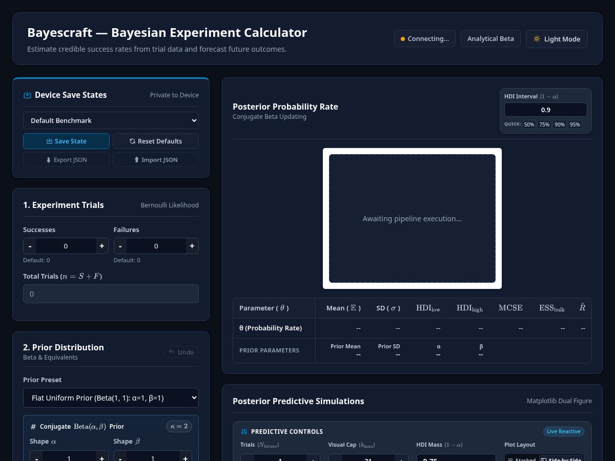 Landing-page snapshot of bayescraft.com