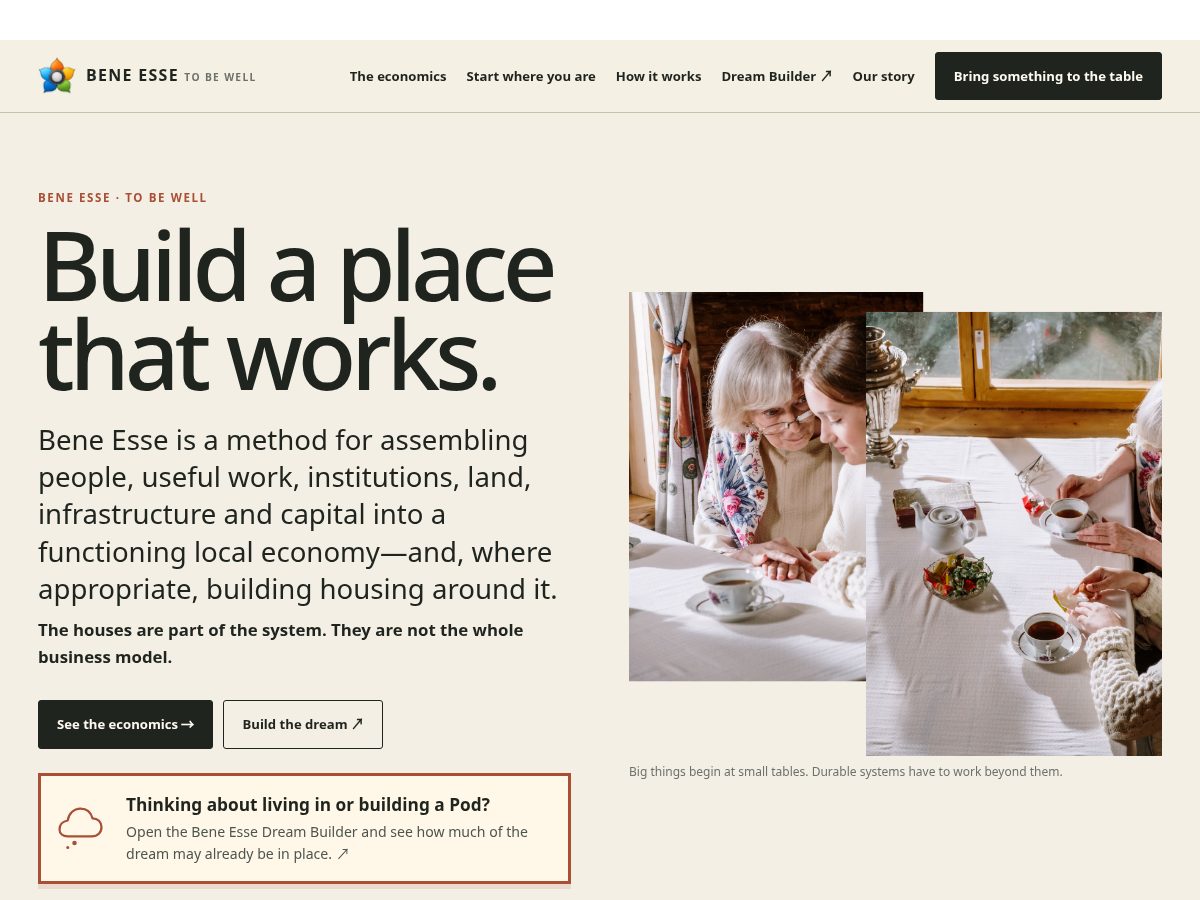 Landing-page snapshot of beneesse.life