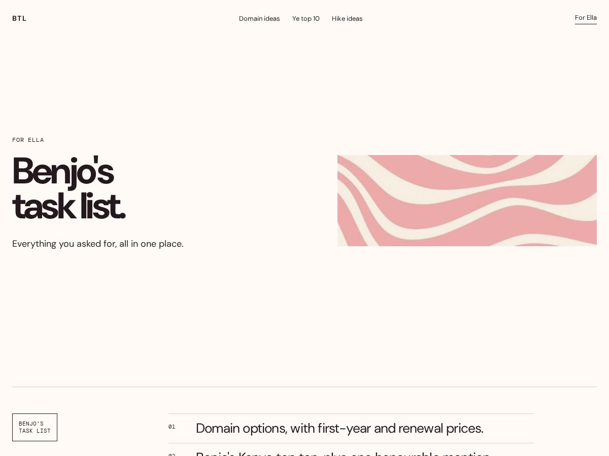 Landing-page snapshot of benjostasksforella.site