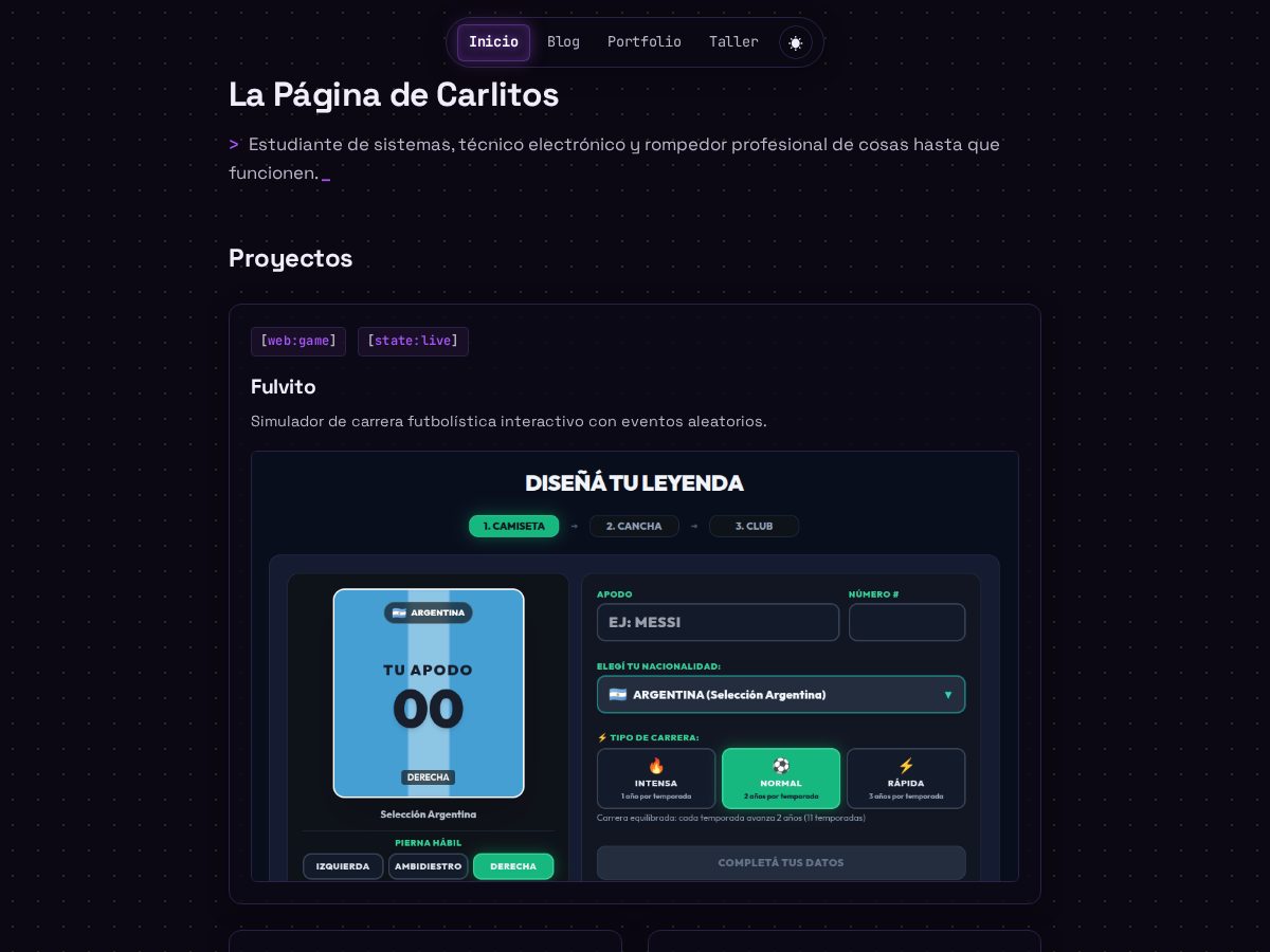 Landing-page snapshot of carlitosch.site