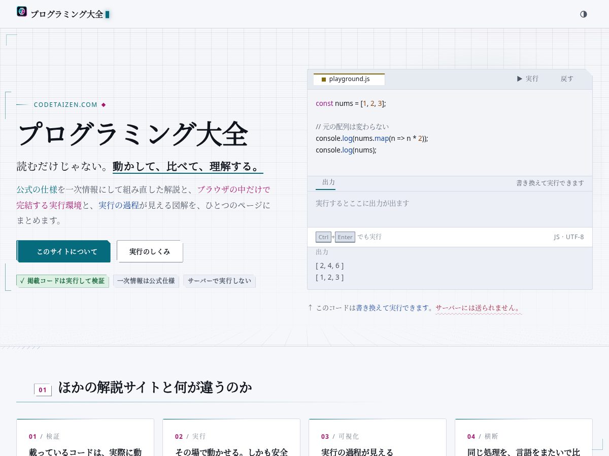 Landing-page snapshot of codetaizen.com