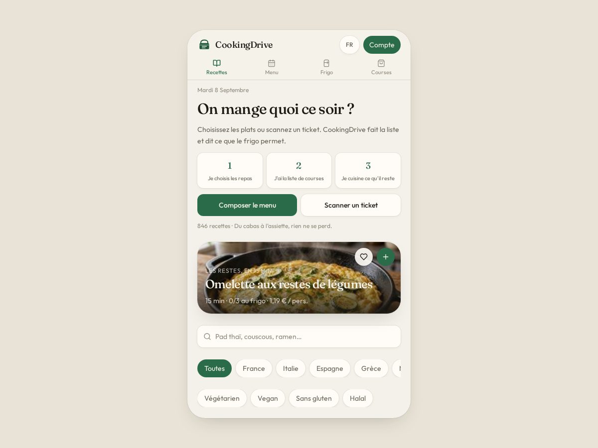 Landing-page snapshot of cookingdrive.com