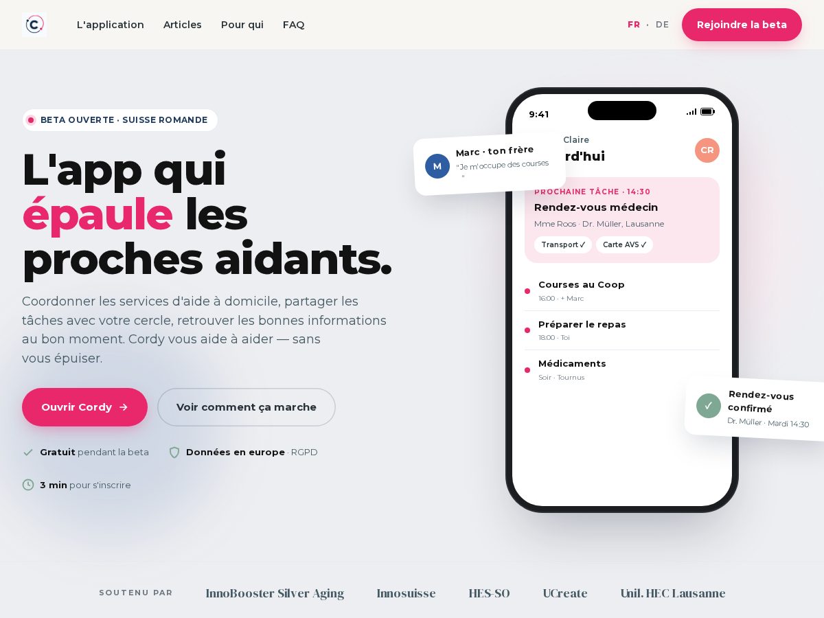 Landing-page snapshot of cordi.care