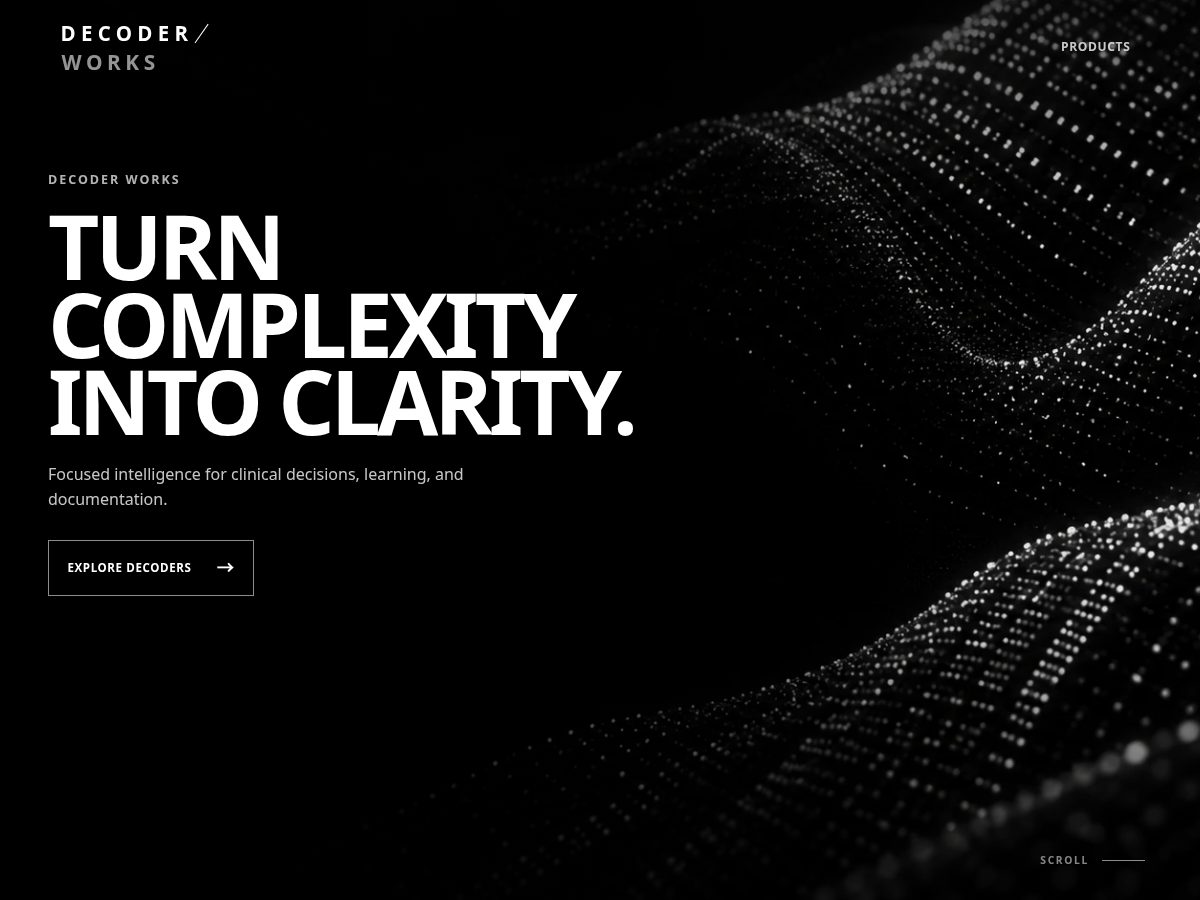 Landing-page snapshot of decoderworks.com
