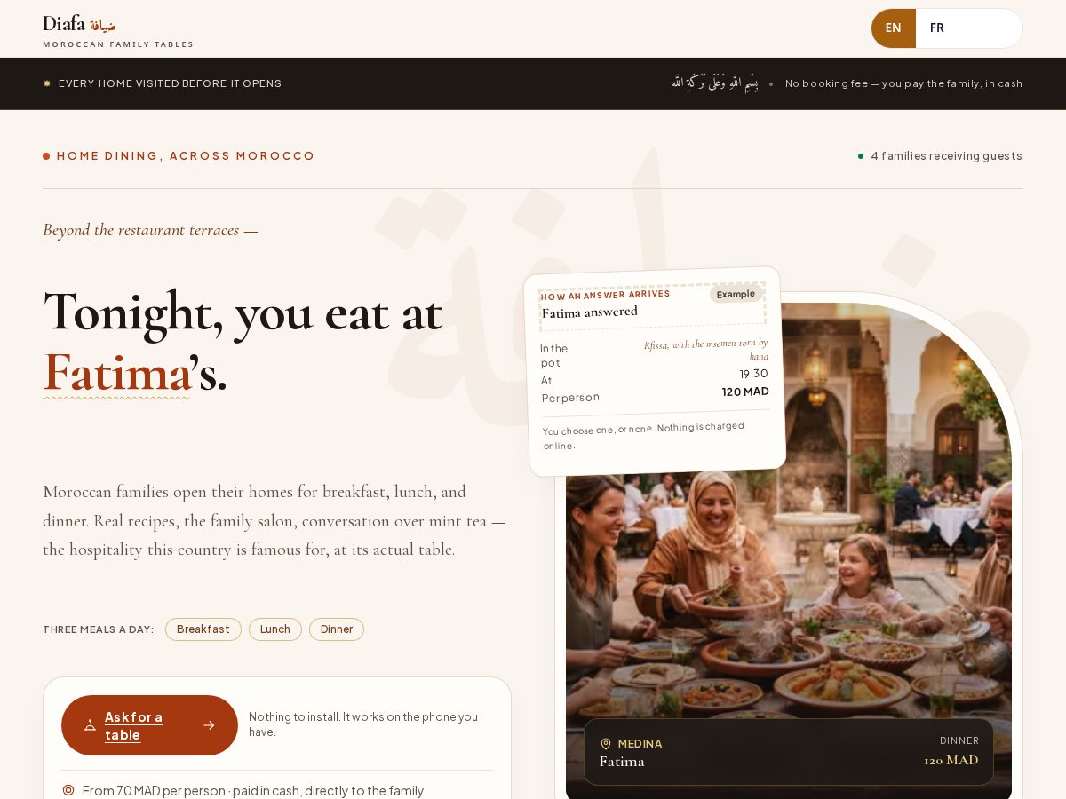 Landing-page snapshot of diafaa.com