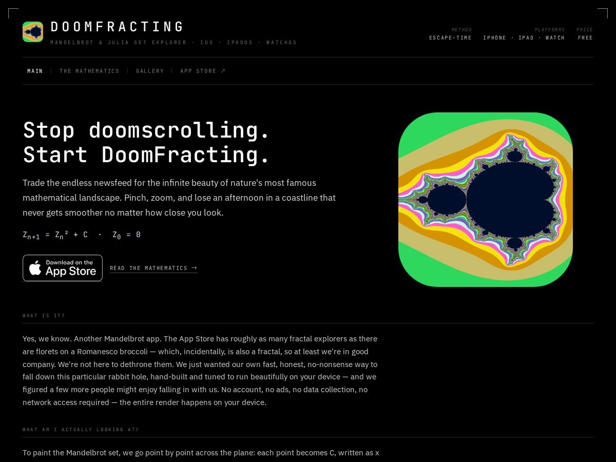 Landing-page snapshot of doomfracting.org