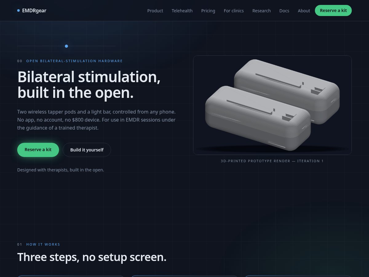 Landing-page snapshot of emdrgear.com