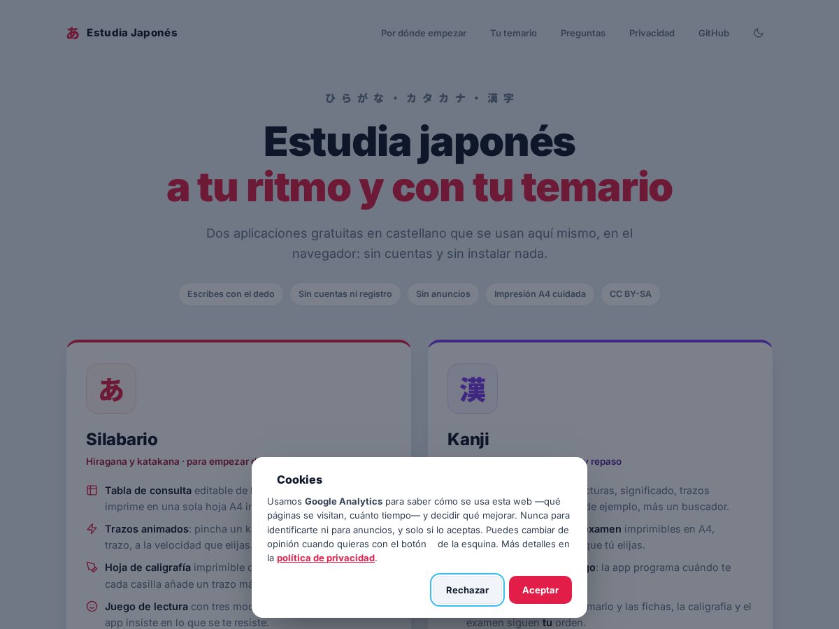 Landing-page snapshot of estudiajapones.com