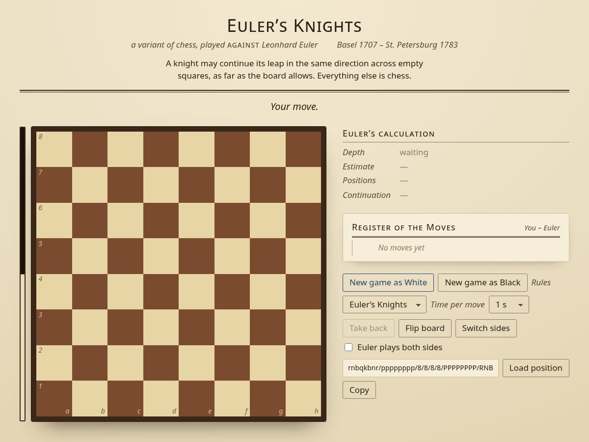 Landing-page snapshot of eulerchessengine.site
