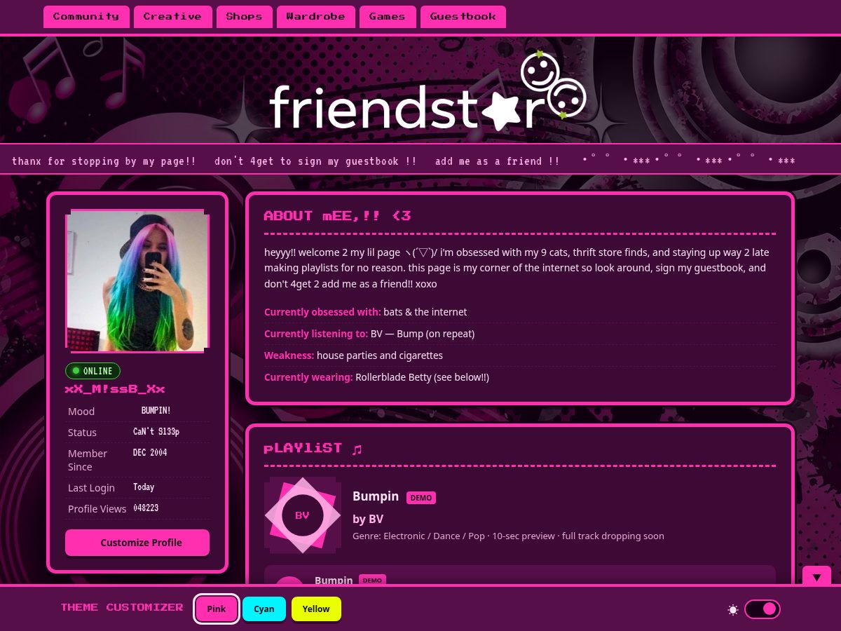 Landing-page snapshot of friendstar.world