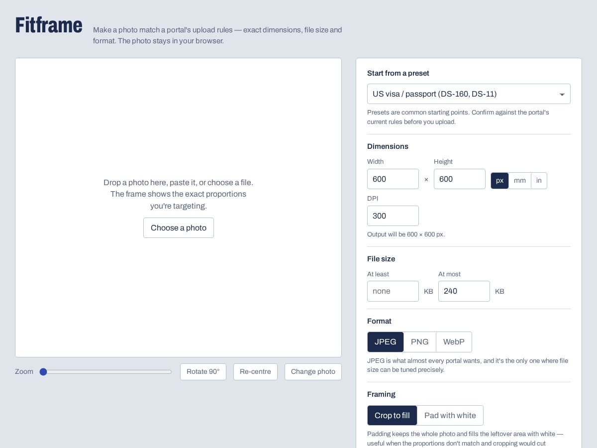 Landing-page snapshot of getfitframe.com