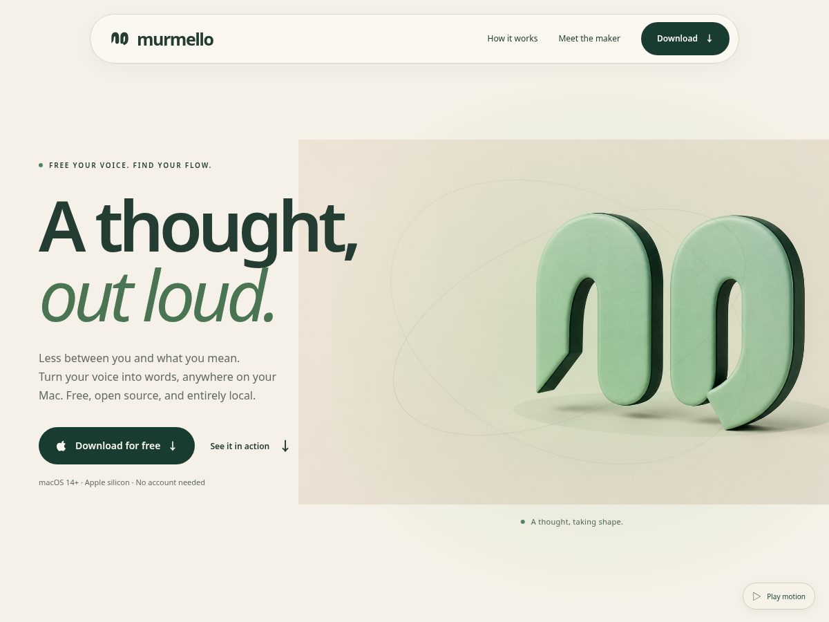 Landing-page snapshot of getmurmello.com