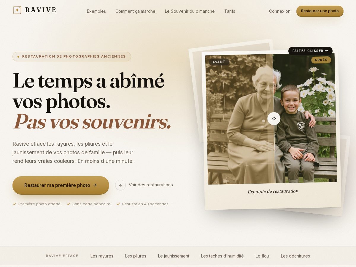 Landing-page snapshot of getravive.com