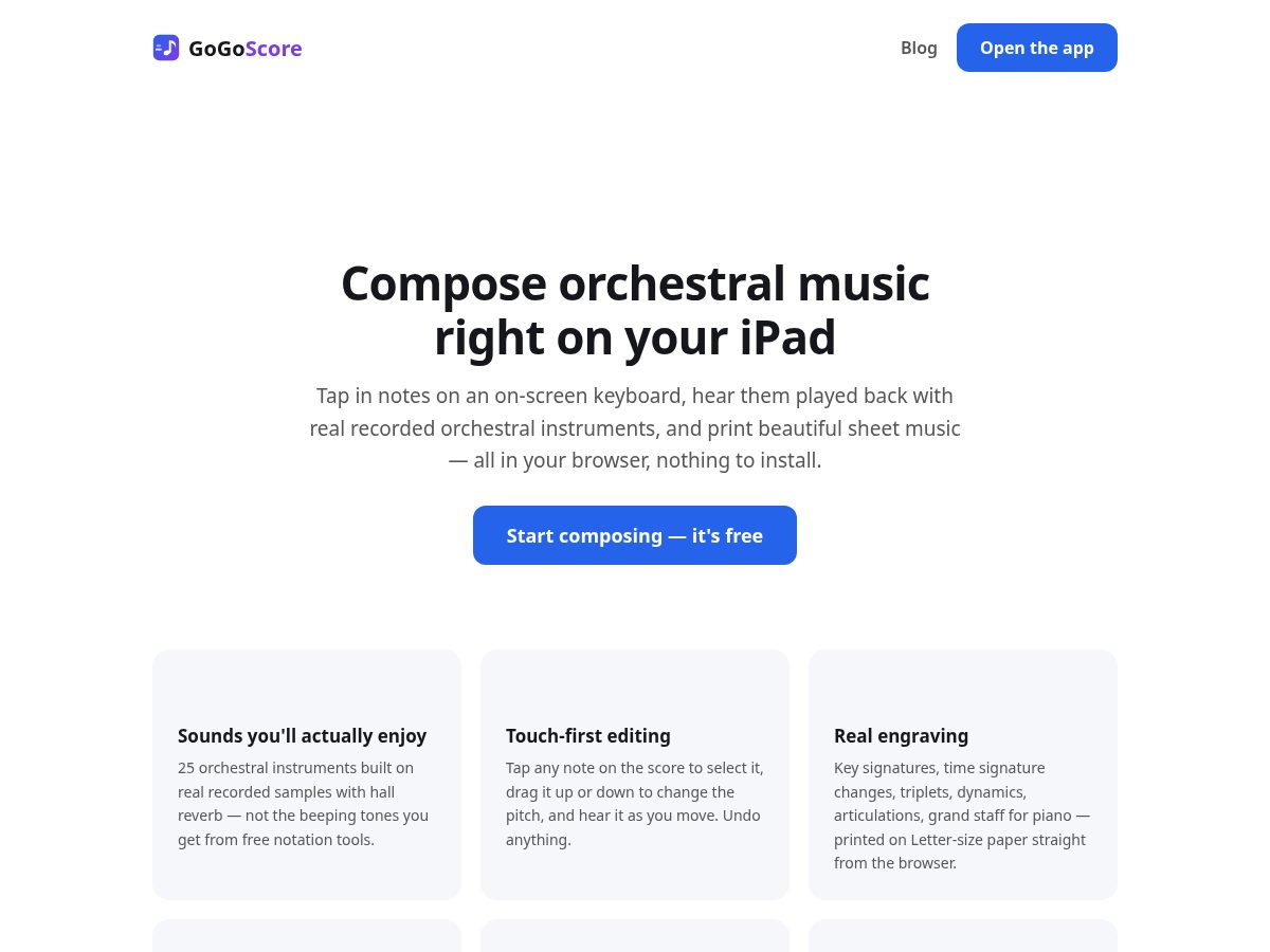 Landing-page snapshot of gogoscore.online