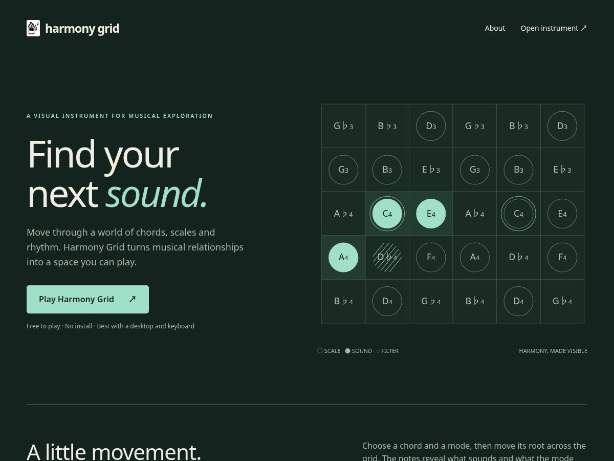 Landing-page snapshot of harmonygrid.org