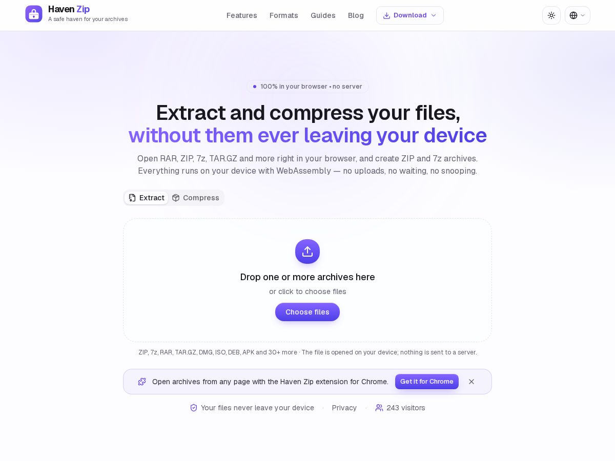 Landing-page snapshot of havenzip.com