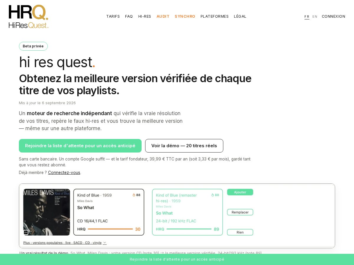 Landing-page snapshot of hiresquest.com
