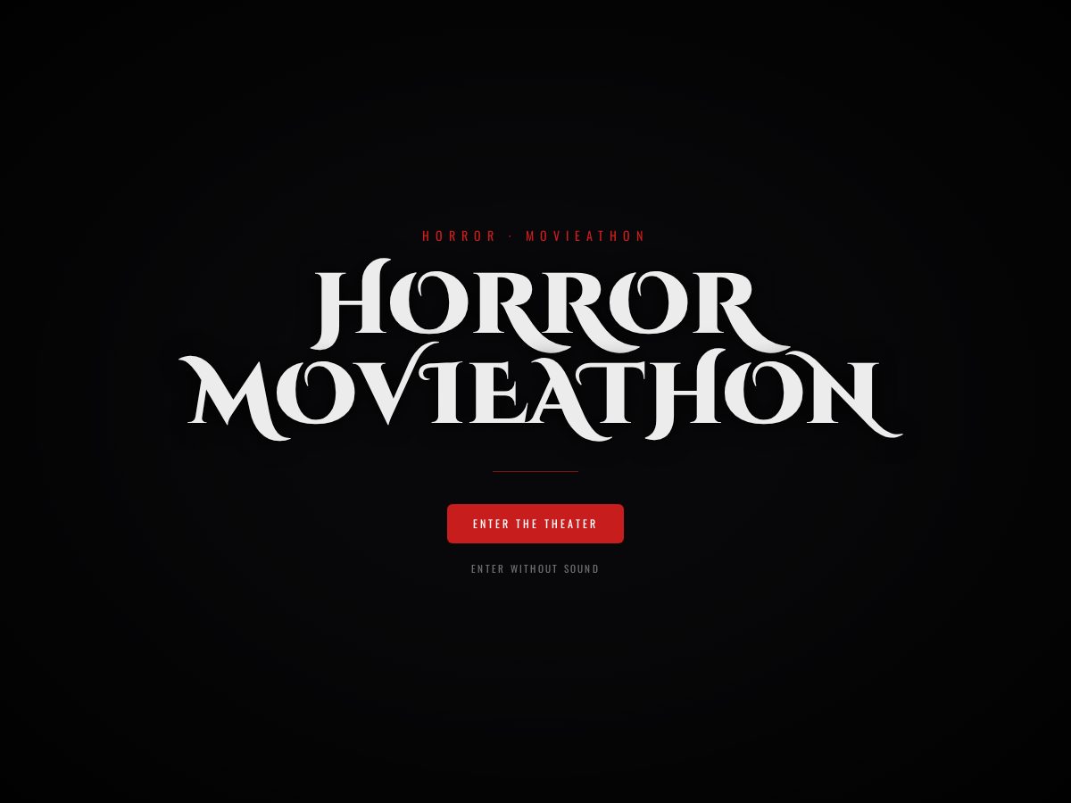 Landing-page snapshot of horrormovieathon.com