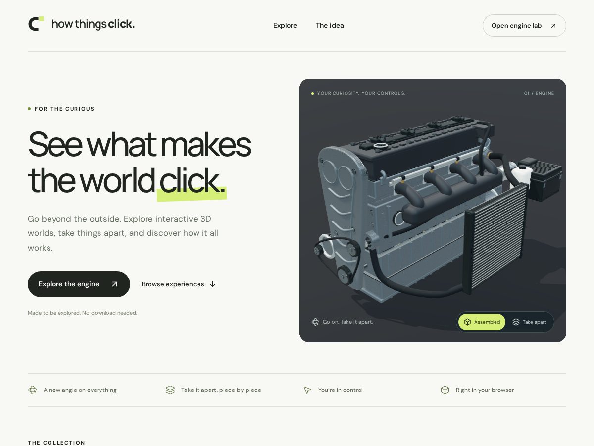 Landing-page snapshot of howthingsclick.com