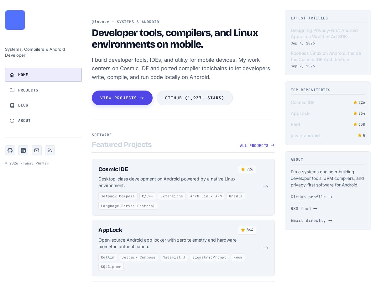 Landing-page snapshot of invokevirtual.org