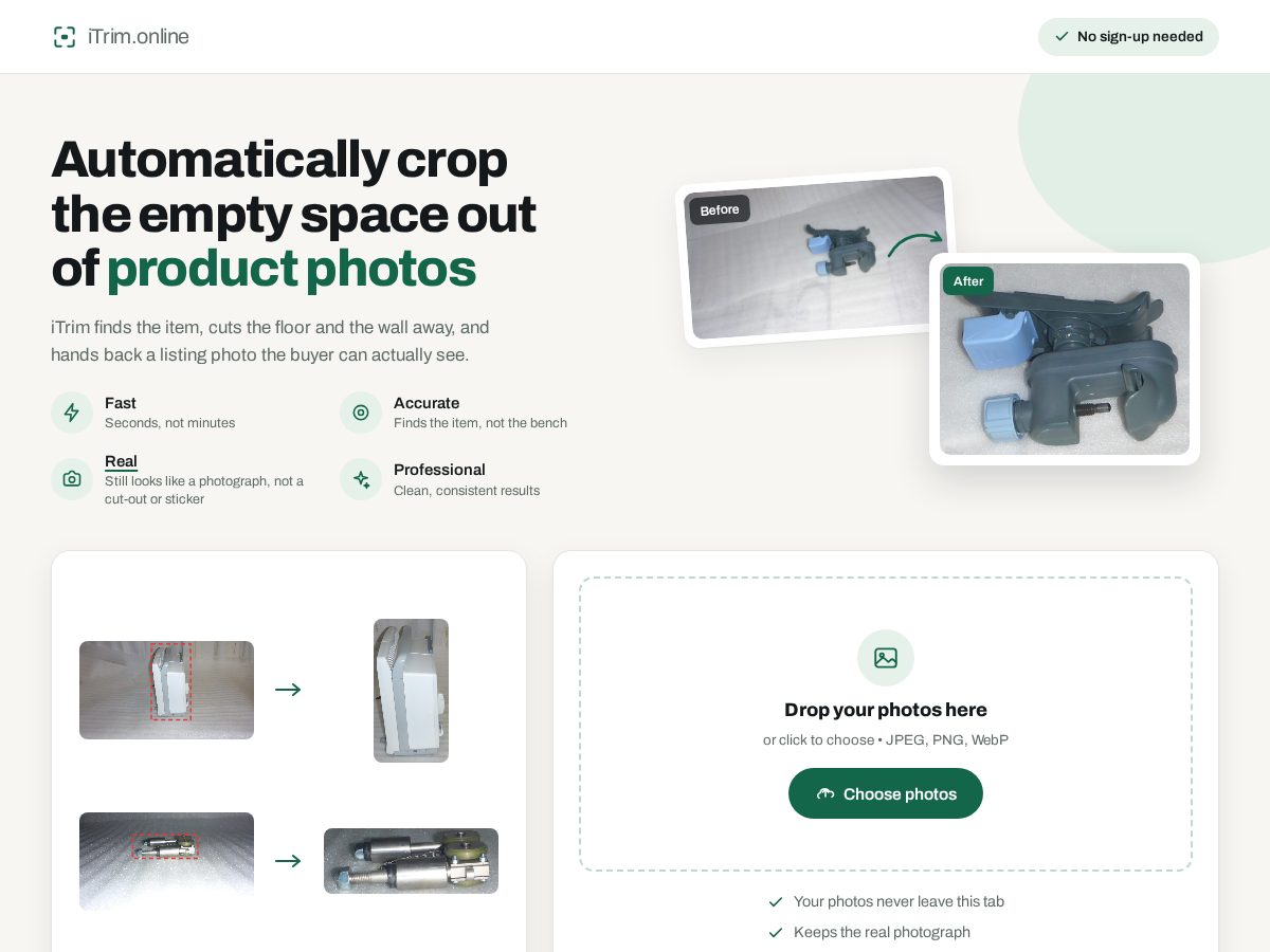 Landing-page snapshot of itrim.online