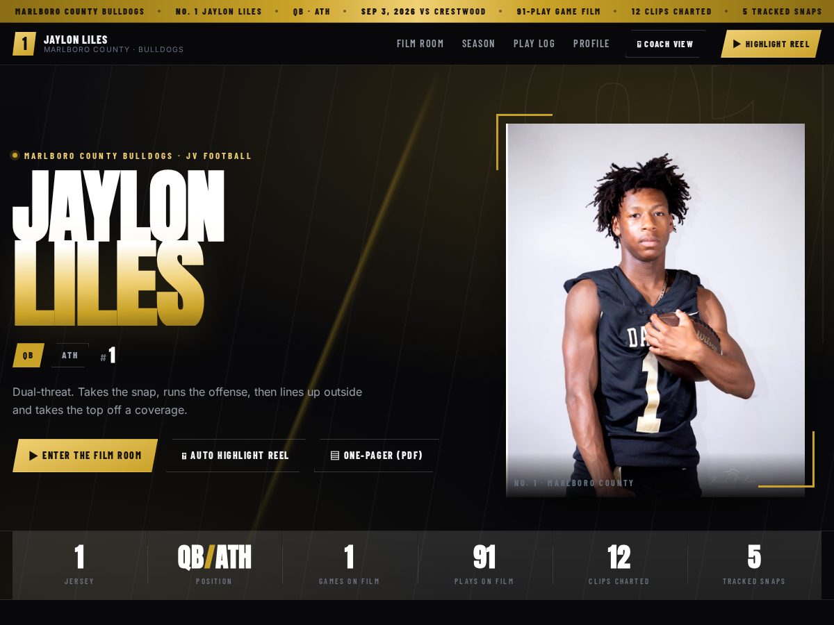 Landing-page snapshot of jaylonliles.com