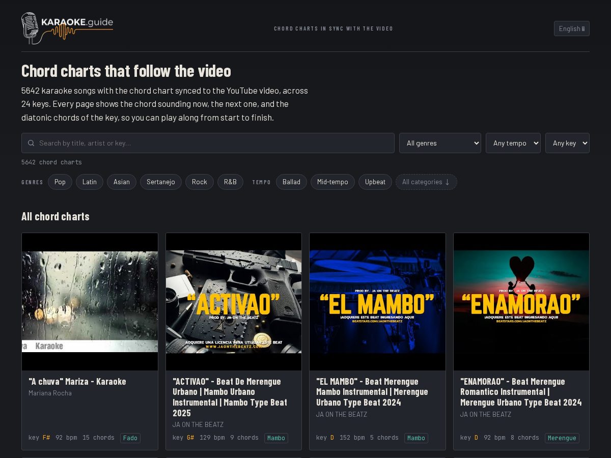 Landing-page snapshot of karaoke.guide